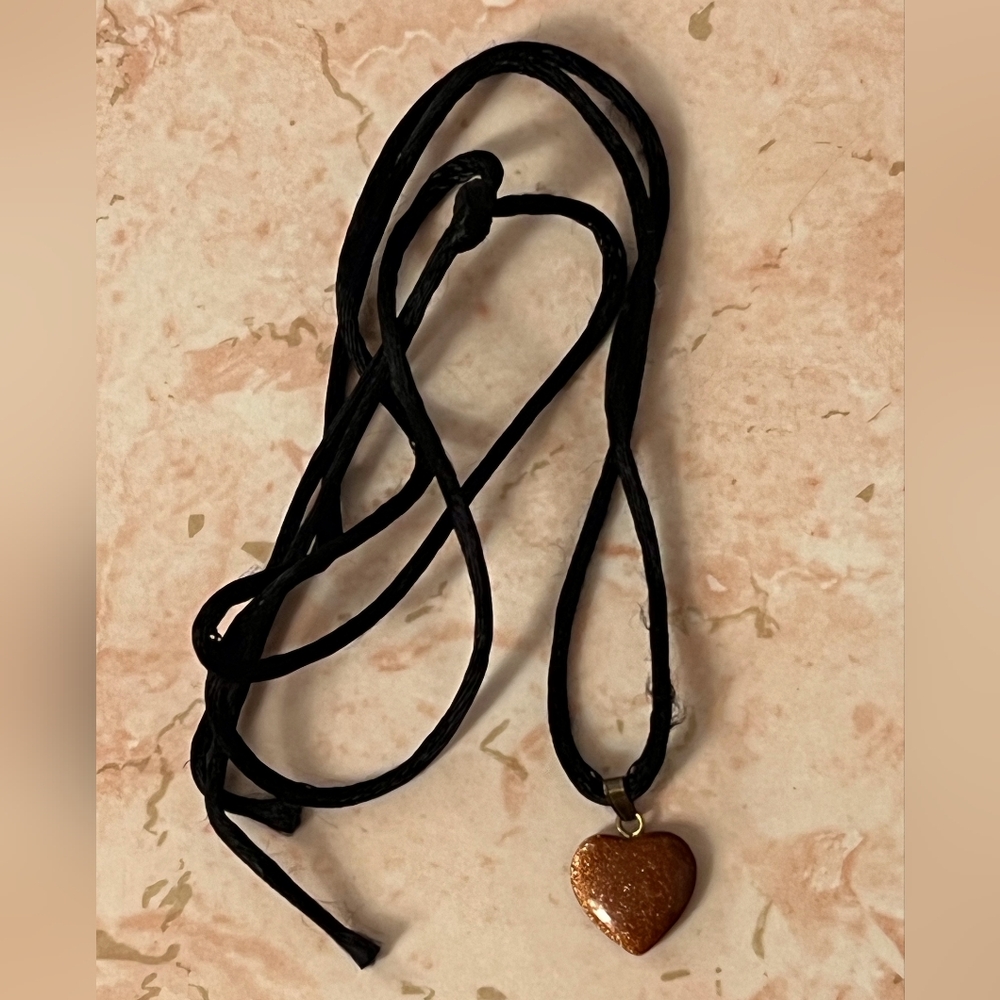 Chic Heart Pendant Necklace with Black Cord